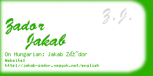 zador jakab business card